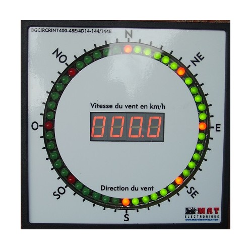Indicateur bargraph METEO vitesse et direction