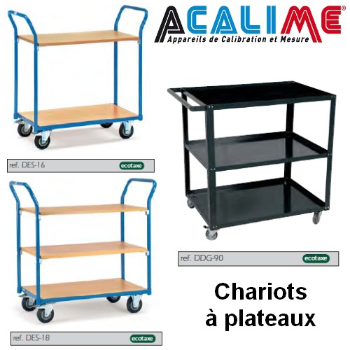 Desserte servante et chariot d'atelier pour labo metrologie essais